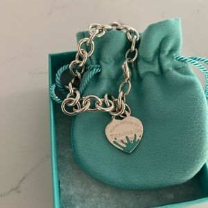 Sterling silver with heart charm bracelet